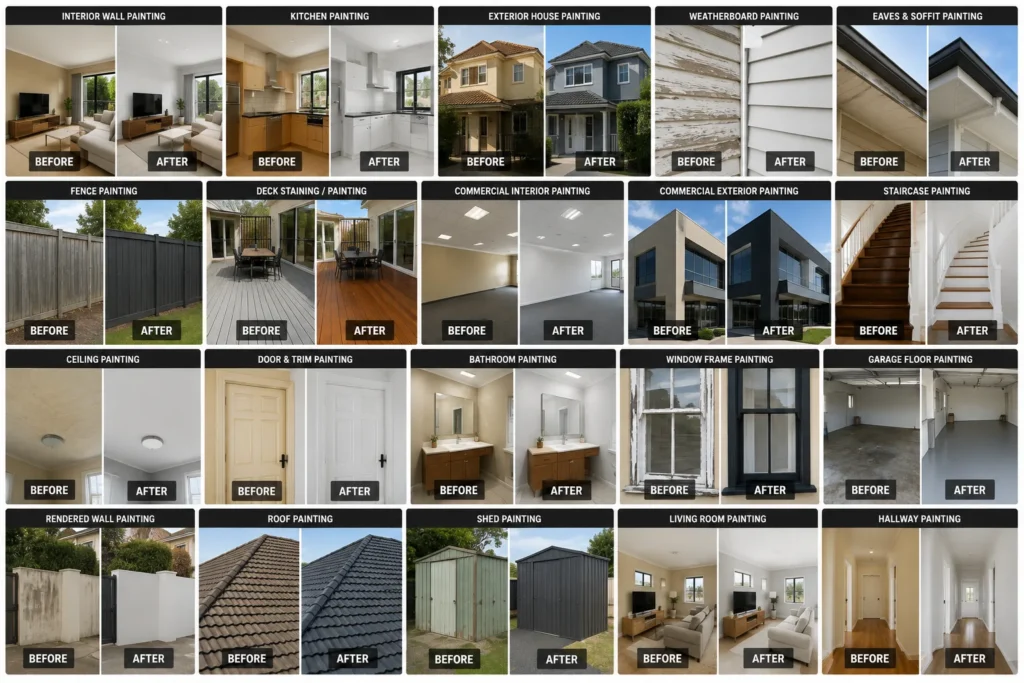 Before and after painting project 07 by Crown Finish Painters Melbourne
