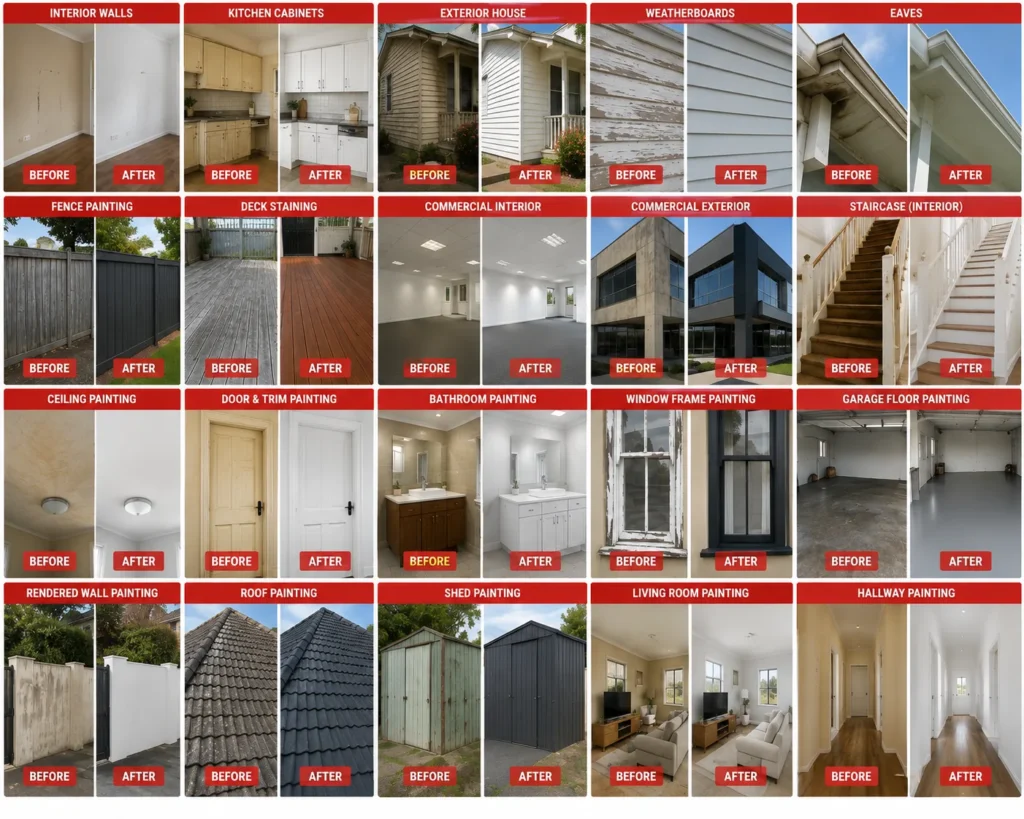 Before and after painting project 08 by Crown Finish Painters Melbourne