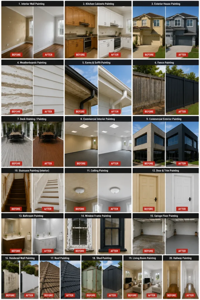 Before and after painting project 11 by Crown Finish Painters Melbourne