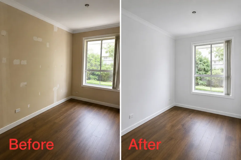 Before and after painting project 12 by Crown Finish Painters Melbourne