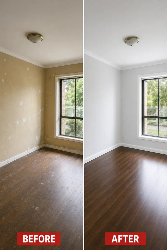 Before and after painting project 13 by Crown Finish Painters Melbourne