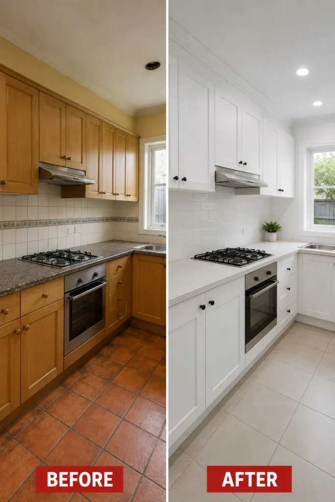 Before and after painting project 14 by Crown Finish Painters Melbourne